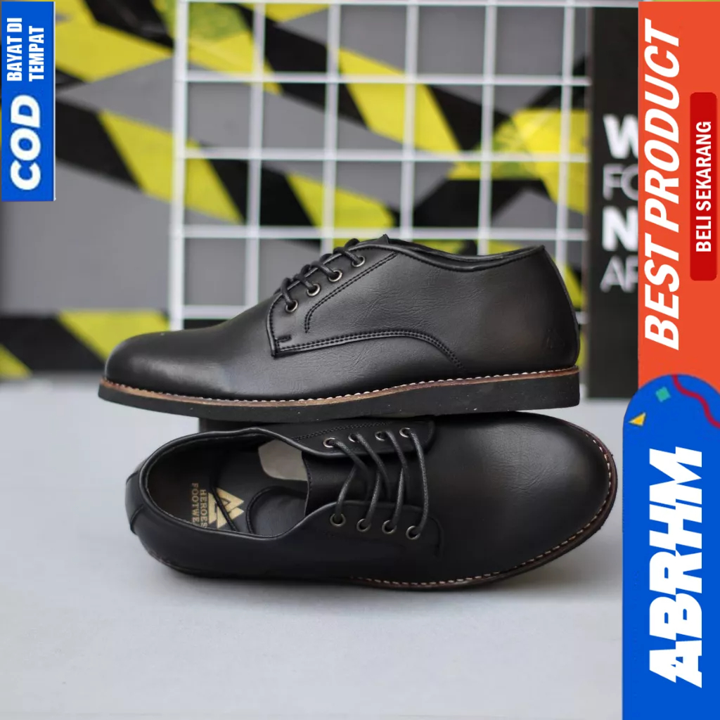 ABRHM Sepatu Formal Pantofel Oxford Hitam Pria