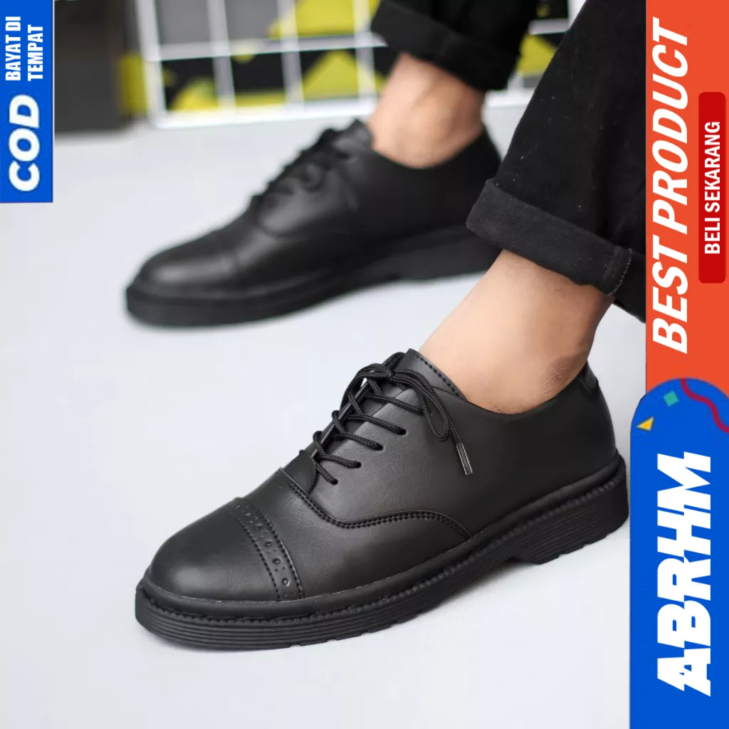 ABRHM Sepatu Docmart Pantofel Formal Hitam Kerja Pria