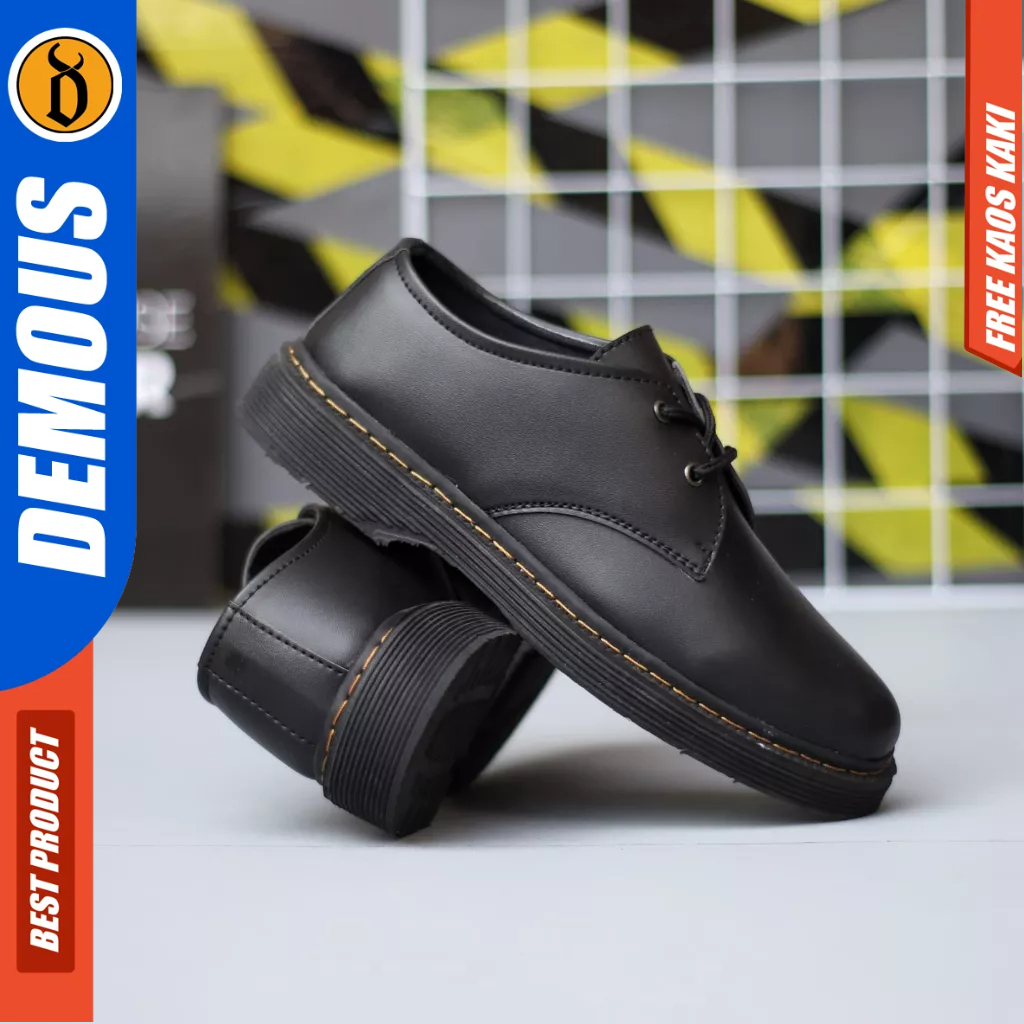 DEMOUS KUSHINA - Sepatu Formal Docmart Hitam Pantofel Kerja Pria