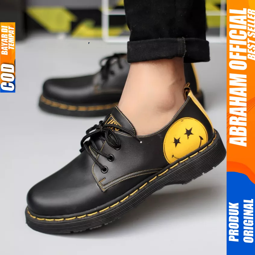 Sepatu Pantofel Docmart Low Boots Hitam Formal Kerja Pria