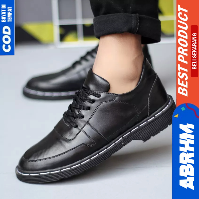 ABRHM Sepatu Docmart Formal Hitam Kerja Pantofel Pria