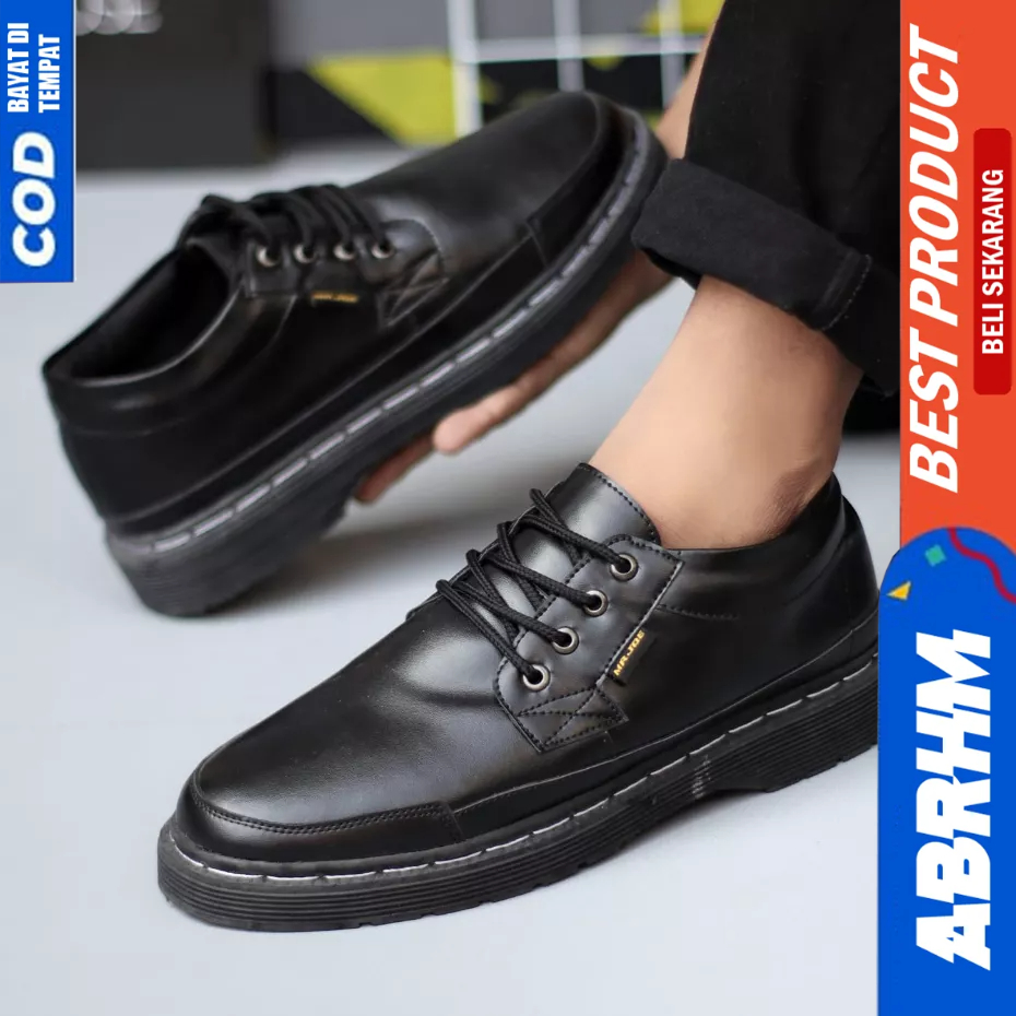 ABRHM Sepatu Formal Docmart Hitam Kerja Pantofel Pria