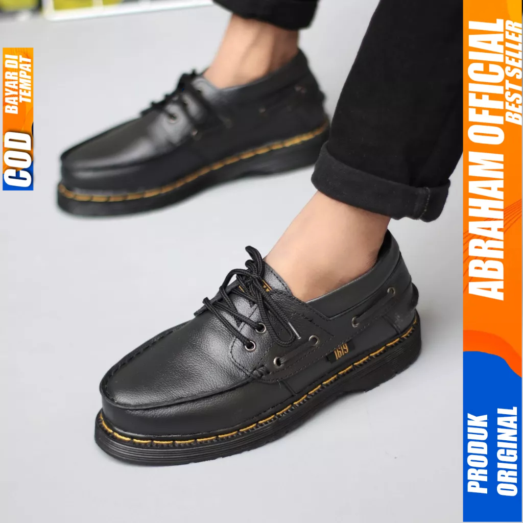 Sepatu Pantofel Formal Docmart Casual Kulit Hitam Pria