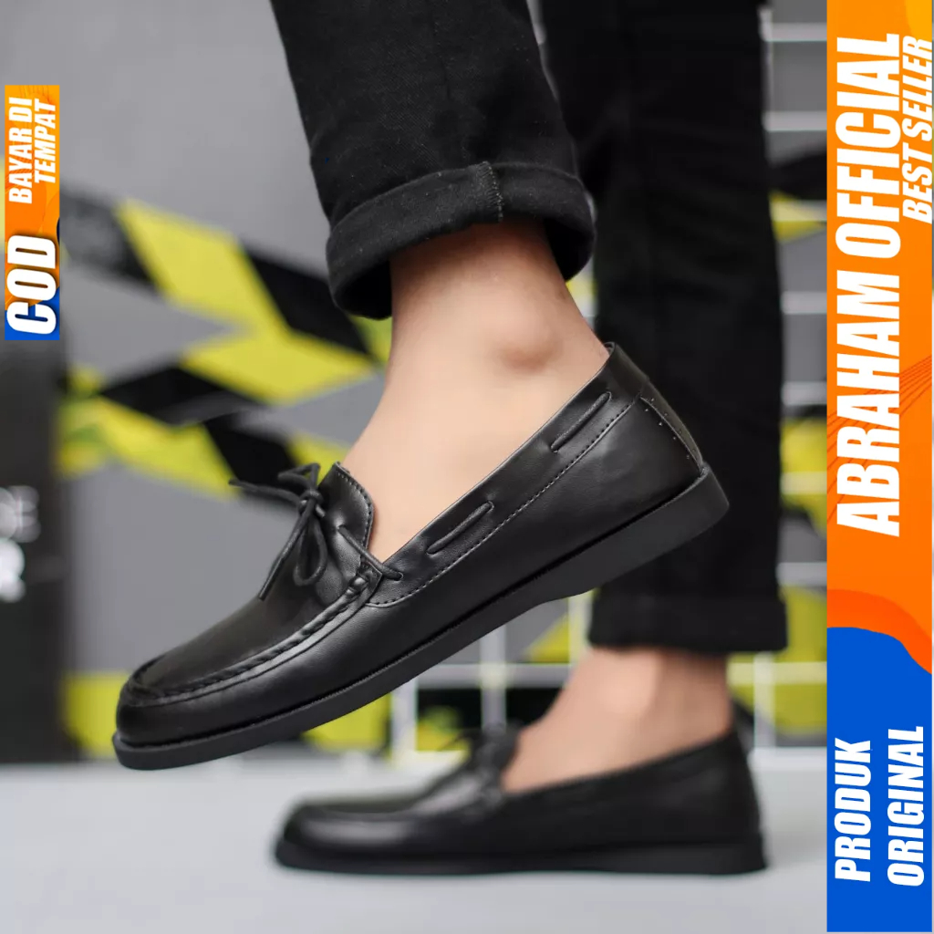 Sepatu Loafers Hitam Casual Formal Kerja Pria