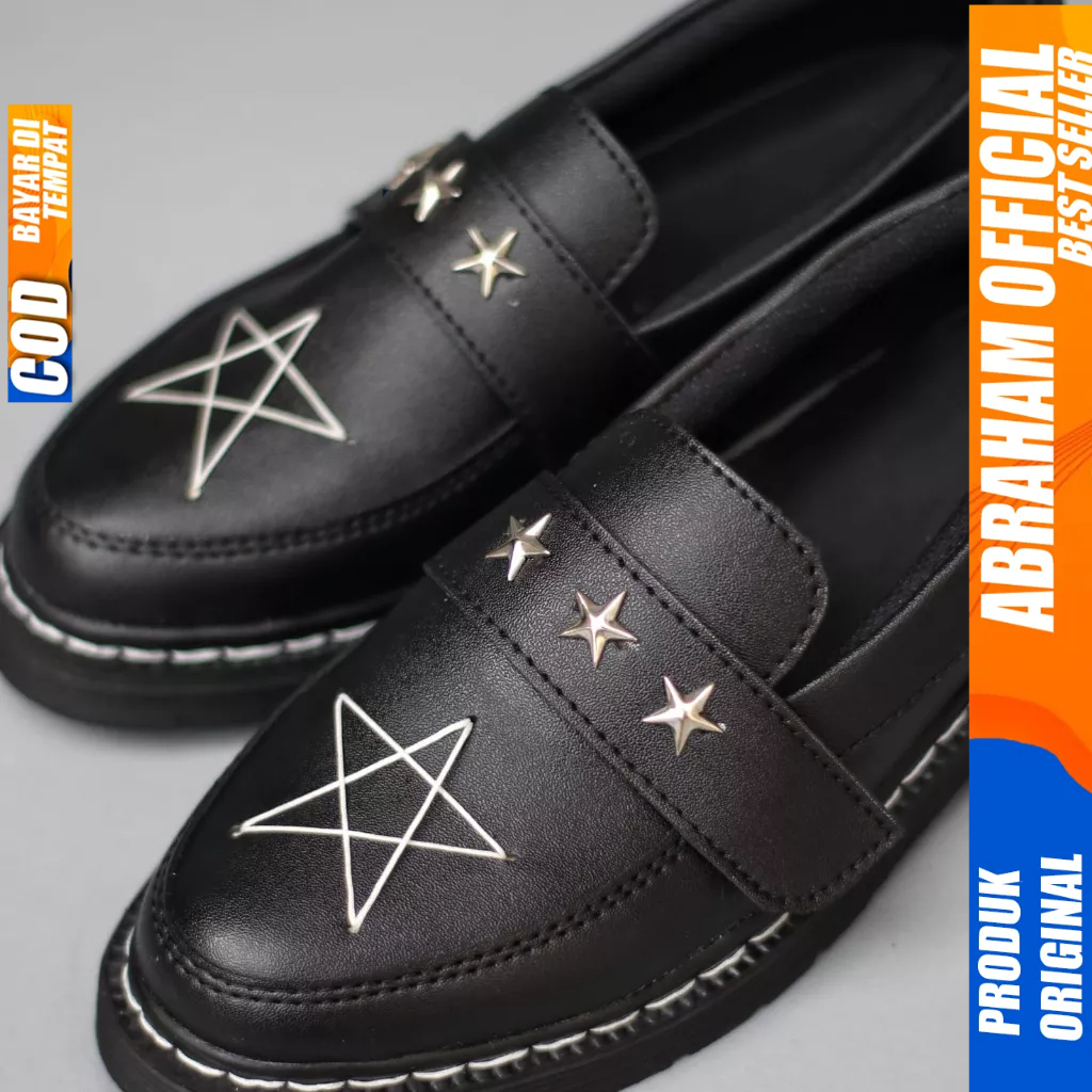 Sepatu Docmart Loafers Hitam Formal Pantofel Kerja Pria