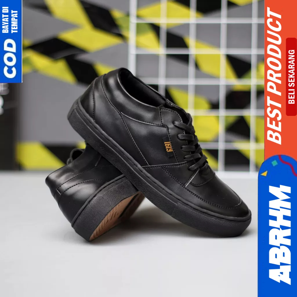 ABRHM Sepatu Casual Formal Hitam Kerja Sneakers Pria