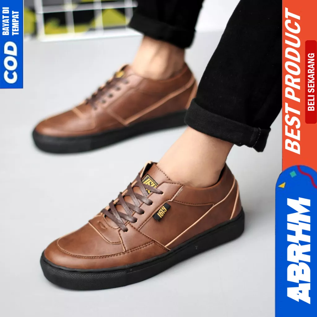 ABRHM Sepatu Casual Formal Hitam Kerja Sneakers Pria