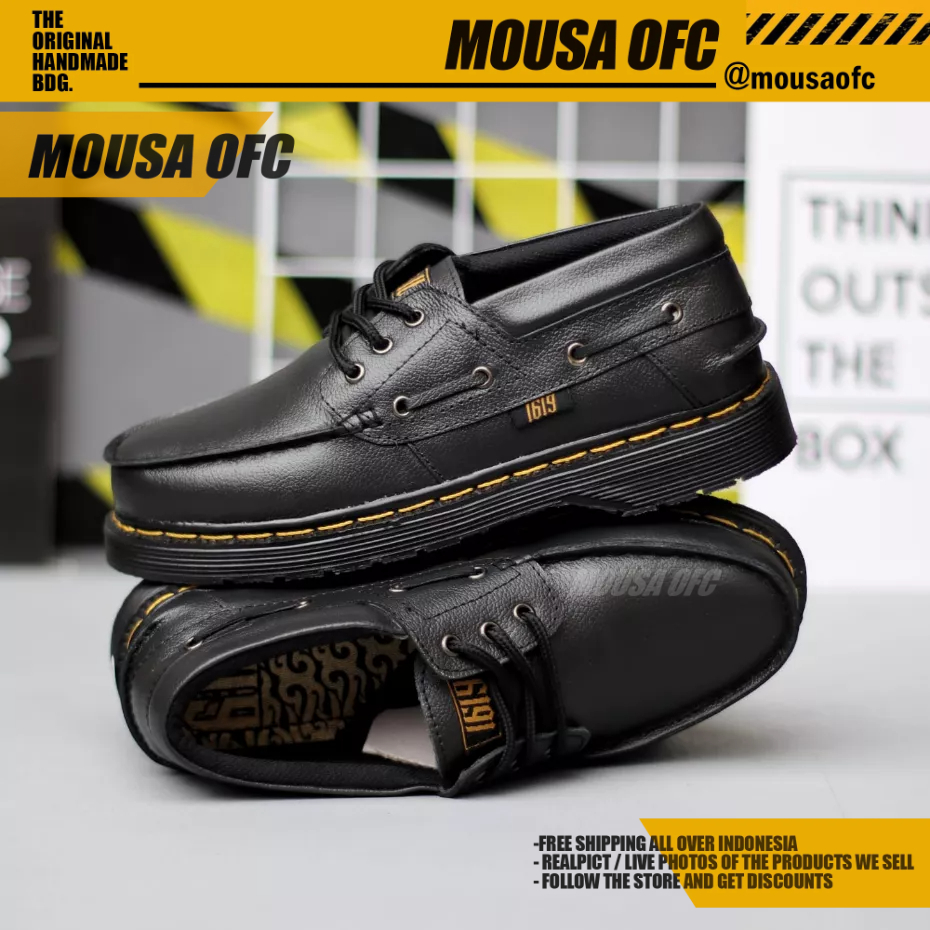 Sepatu Docmart Formal Low Boots Kerja Hitam Pria