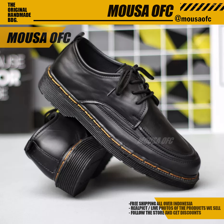 Sepatu Low Boots Formal Docmart Fullblack Pria