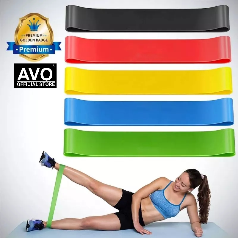 Resistance Band Polos Tension Karet Elastis Gelang Ketahanan Yoga Peralatan Fitness Gym 5 level