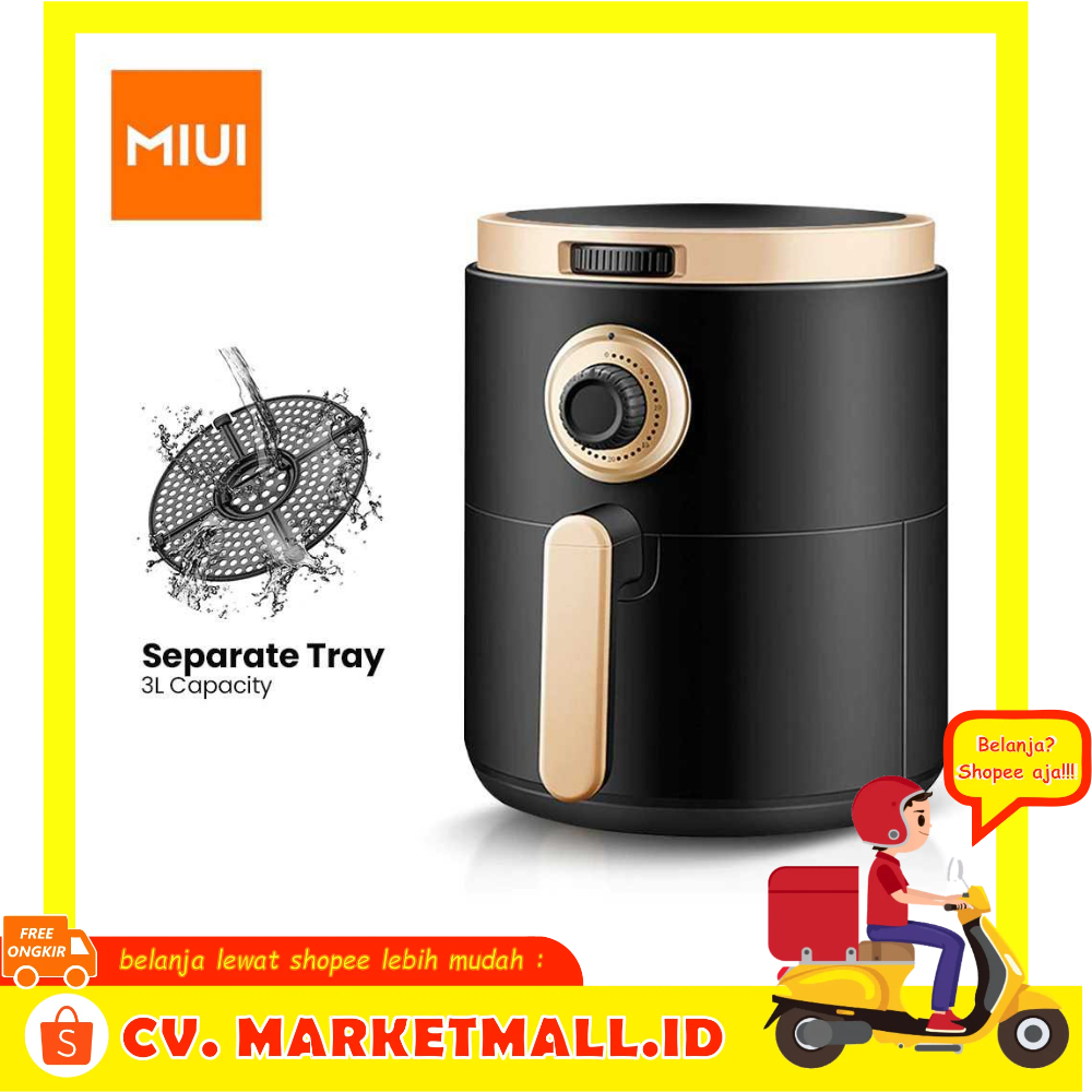 Mesin Alat Penggoreng Udara Tanpa Minyak Smart Air Fryer 3L MIUI - WIHZ04BK