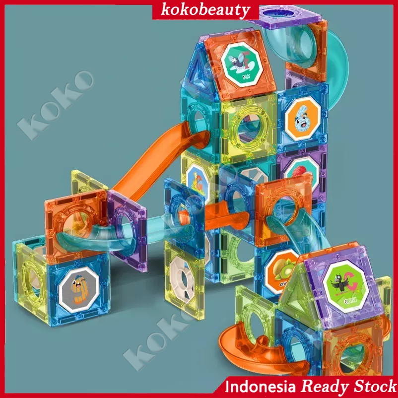 【Penjual Lokal】COD Mainan Edukasi Susun Kepingan Magnetic Set Bola Dan Rail / Magnetic Paradise 3D Tiles