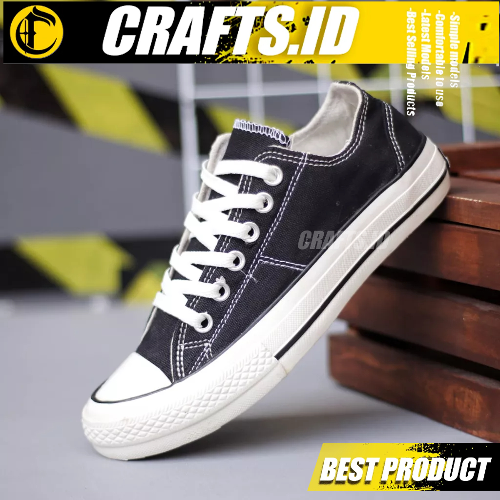 Sepatu Casual Hitam Sneakers Pria Crafts