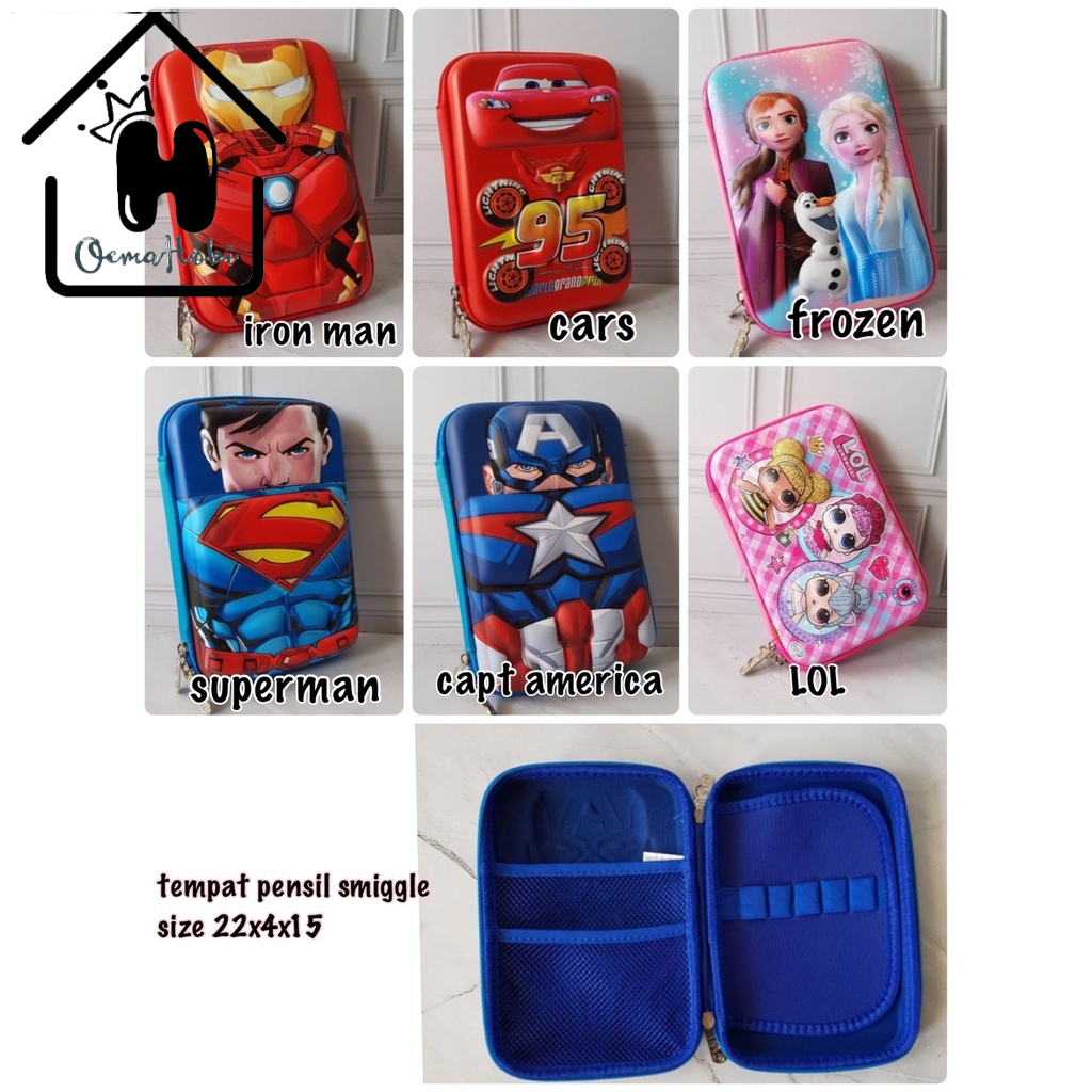 

TEMPAT PENSIL / TEMPAT ALAT TULIS SMIGGLE EMBOSS 6D KARAKTER