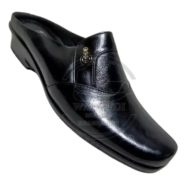 Sepatu boot kerja kantor wanita kullit asli sol karet tidak licin sepatu pdh cewek tinggi resleting