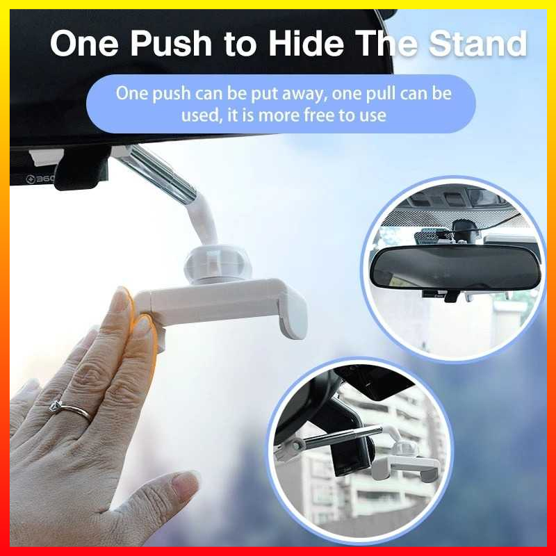 Dudukan Telepon Universal Smartphone GPS Mobil Car Holder Spion Bisa Diputar Rearview Bracket SYRINX - 7RRSHOBK