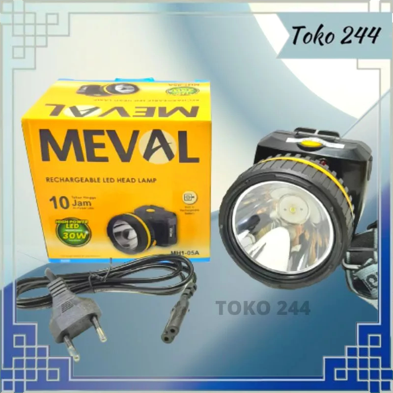 Senter Kepala Head Lamp LED 5W - Putih MEVAL