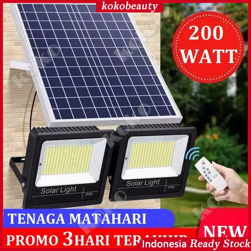 【Penjual Lokal】Damov Solar Light Lampu Panel Surya tenaga 300Watts Led Outdoor Flood Light Cell 50W 100W 300W