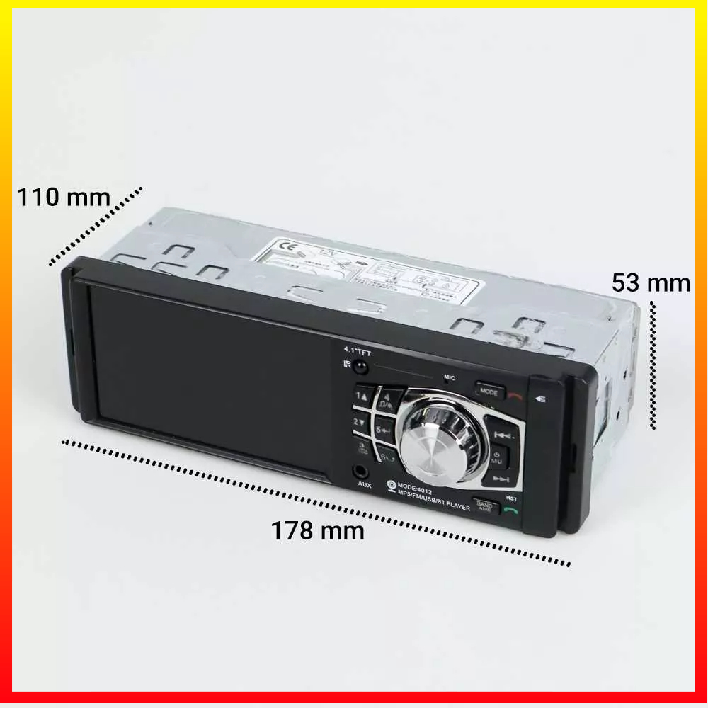 Radio Mobil Mp4 Mp5 Player,1 Din HD 4.1 Inci Video Player Dengan Kamera Belakang Radio Player Remote Control Stereo Aux Fm Usb Sd AMPrime 4012 - OMRSK9BK