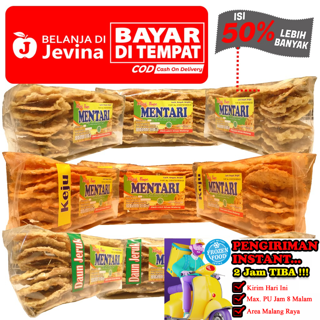 Keripik Tempe Malang Merk Mentari (Legend) 180g Aneka Rasa