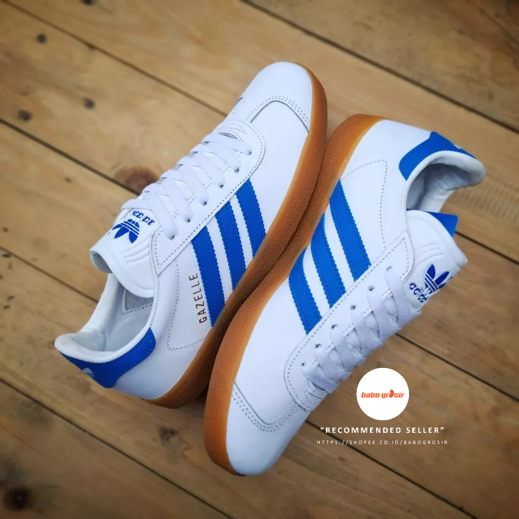 PROMO Sepatu Sneakers Adidas Gazelle White Green Premium TOP Quality, Bahan Kulit ASLI, Harga Termurah