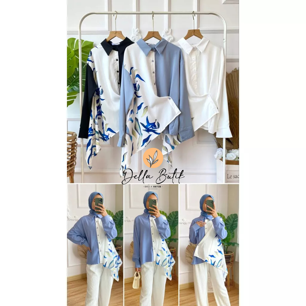 KEMEJA WANITA SATIN SILK PREMIUM IMPORT/TERBARU