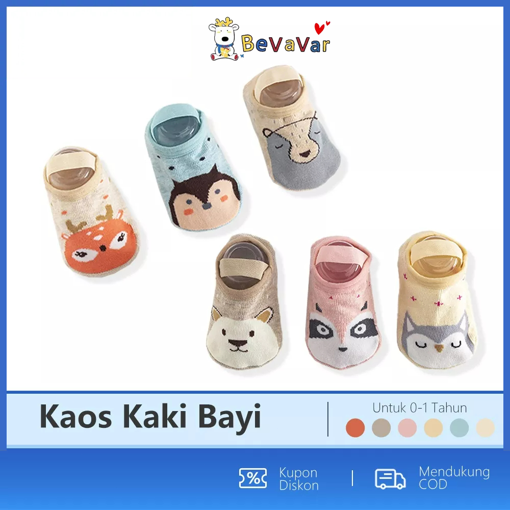 BEVAVAR Kaos Kaki Bayi Anti Slip /Sepatu Kaus Kaki Bayi 0-1 Tahun