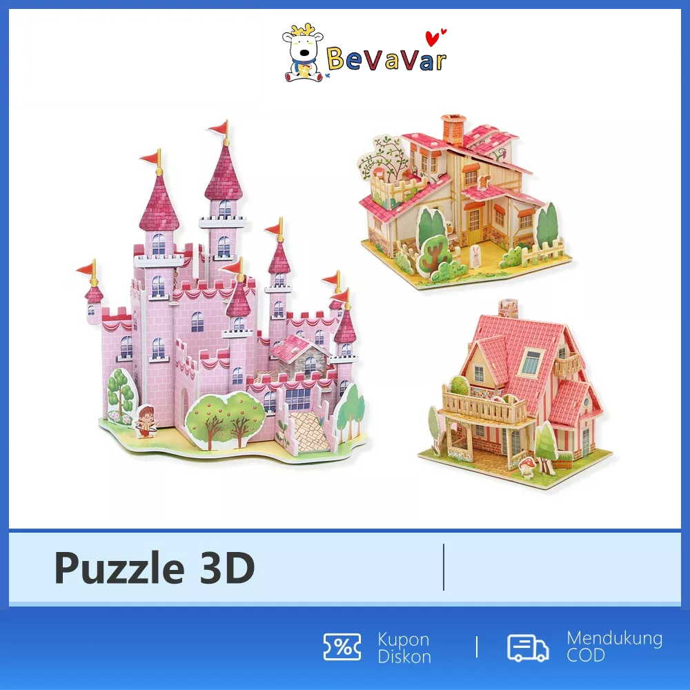 Bevavar Diy Mainan Edukasi Anak Jigsaw Puzzle 3D