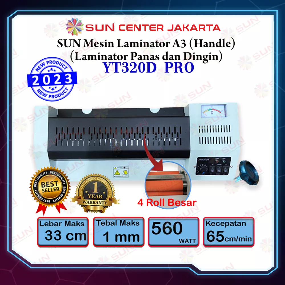 Mesin Laminating A3+ 320mm Laminator (320D Pro/320D) + Handle