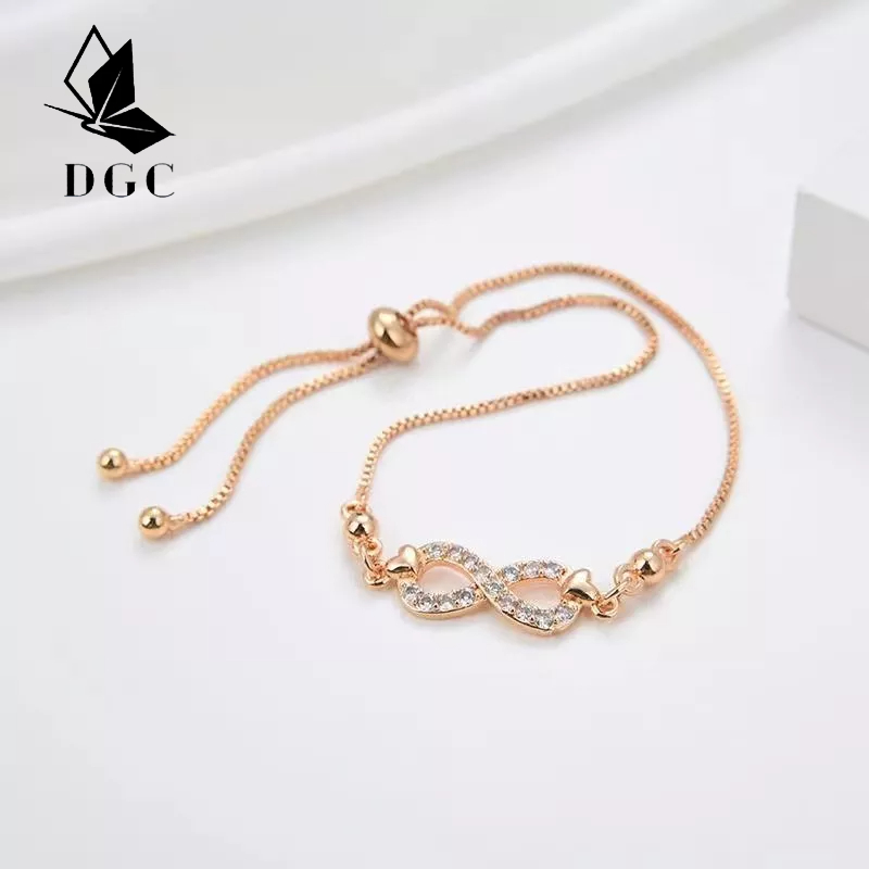 D.G.C✨COD✅Gelang Titanium Wanita Anti Karat Lapis Eams Cantik Berlian Cinta Korean Style Fashion Aksecoris Gelang Serut Perhiasan Dawasa D822