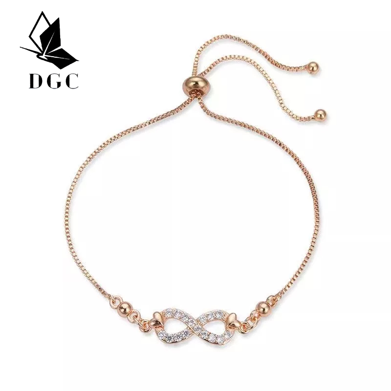 D.G.C✨COD✅Gelang Titanium Wanita Anti Karat Lapis Eams Cantik Berlian Cinta Korean Style Fashion Aksecoris Gelang Serut Perhiasan Dawasa D822