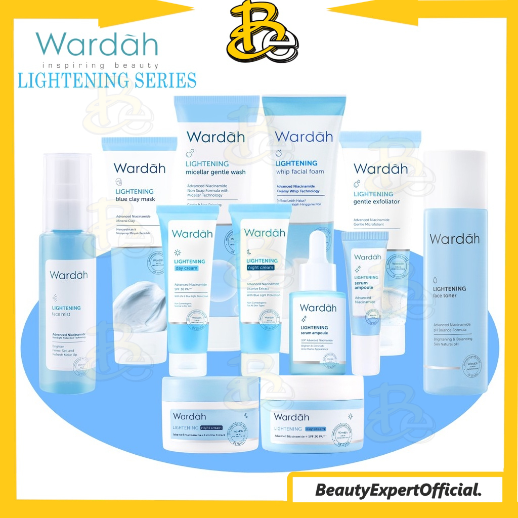 ⭐️ Beauty Expert ⭐️ Wardah Lightening Series | Serum |Toner |Whip Facial | Day &amp; Night Cream | Day Gel|Clay Mask|