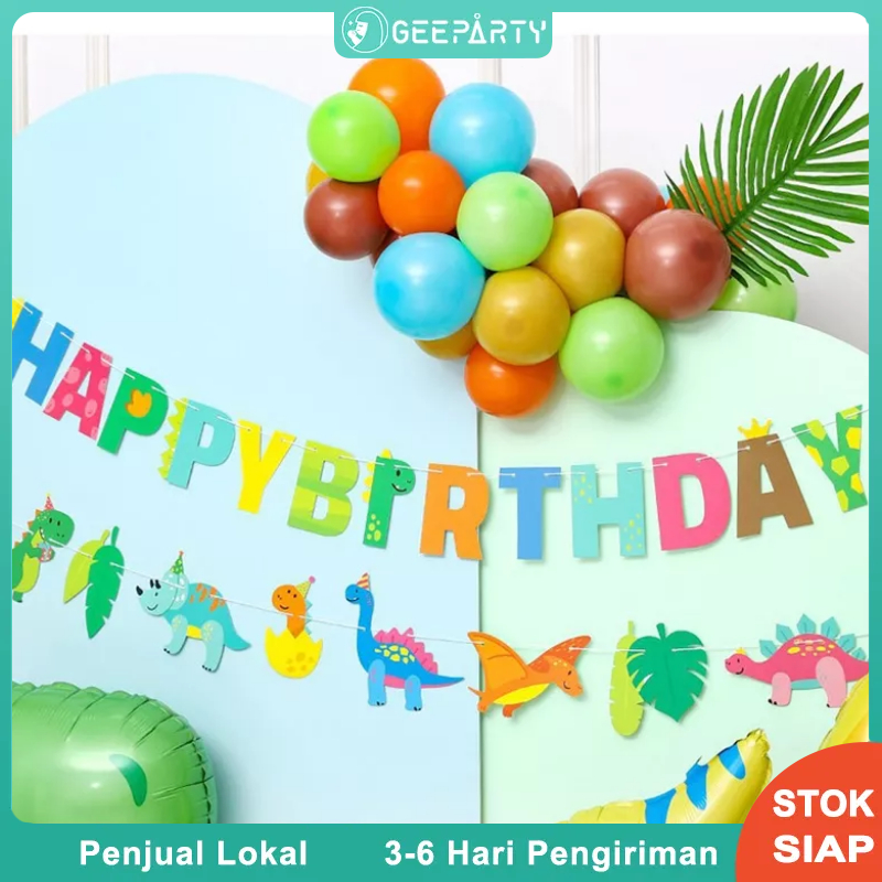 Tema Dinosaurus Jurassic Spanduk Selamat Ulang Tahun Untuk Perlengkapan Dekorasi Pesta Ulang Tahun Anak Laki-Laki