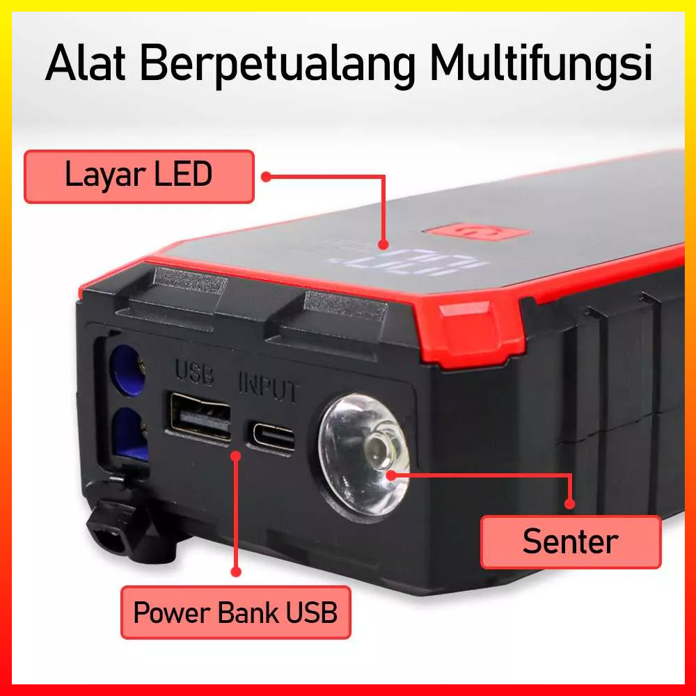Booster Charger Alat Darurat Baterai Mobil Jump Starter Power Bank Jumper Senter USB 12V 20000mAh JXIANG POWER JX-60 - 7CWB0EBQ