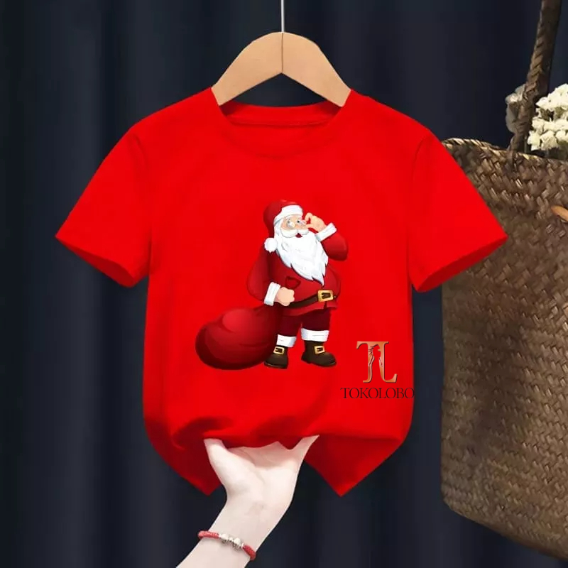 tokolobo Kaos Tshirt TC Santa Gift DTF Print Size 6-10