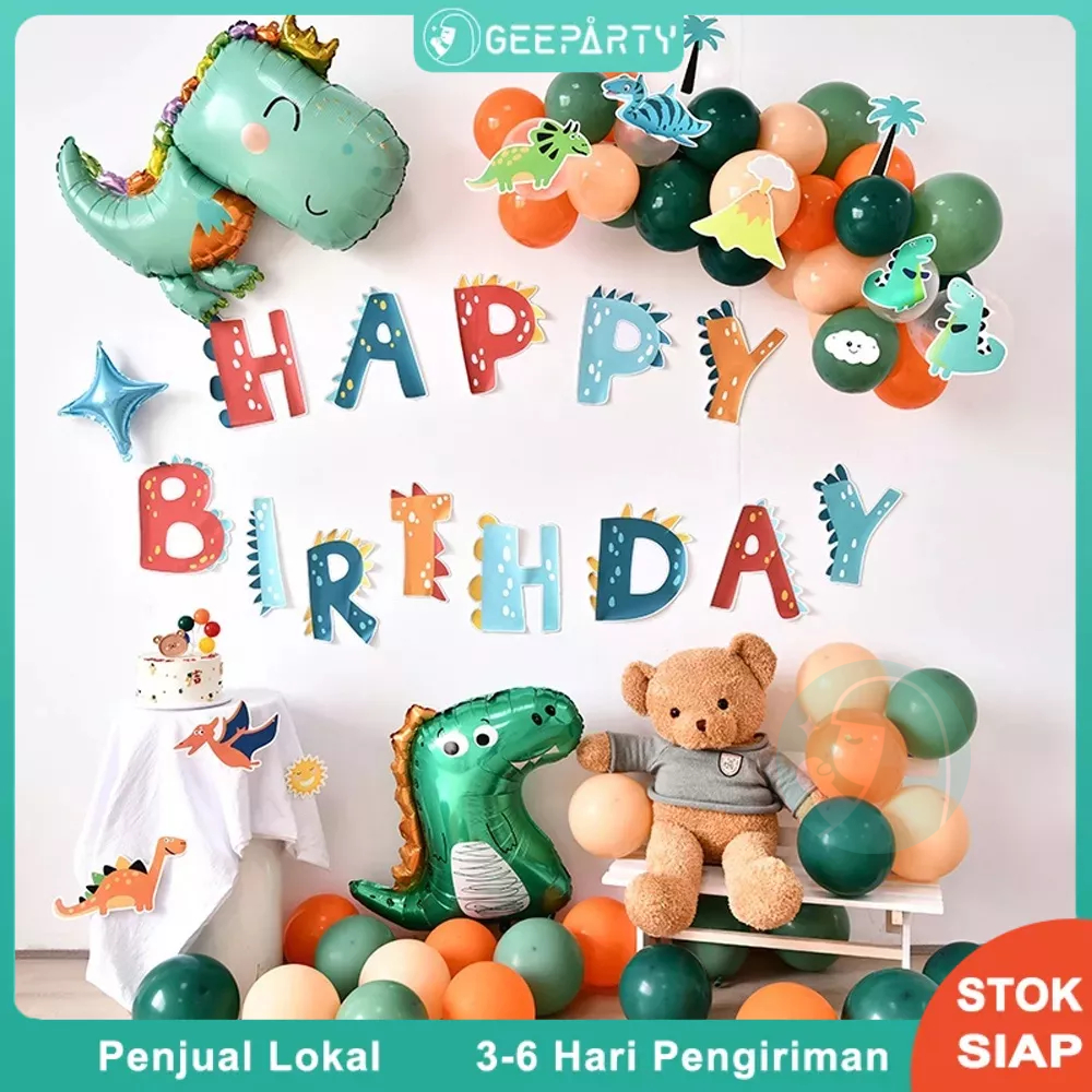 Balon Lateks Bertema Dinosaurus Untuk Dekorasi Pesta Ulang Tahun Anak-Anak