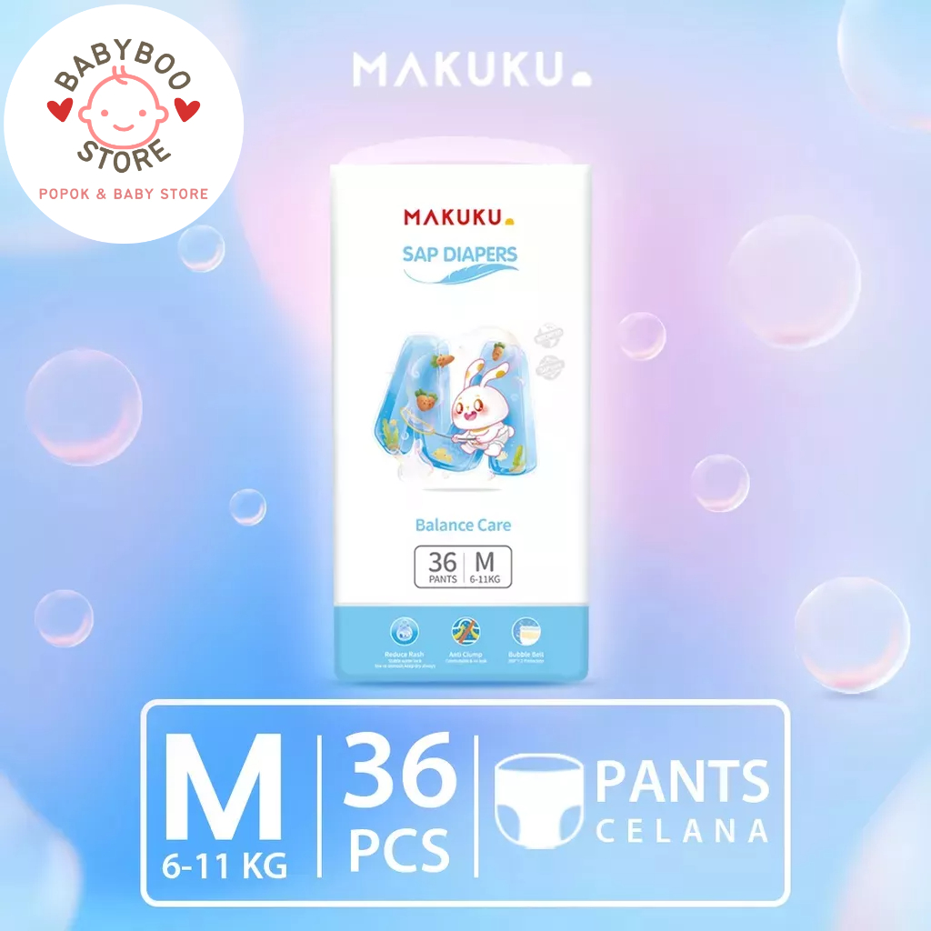 MAKUKU SAP Diapers Balance Care Pants M36 / Popok  Popok Celana Anti Gumpal Dan Mencegah Ruam
