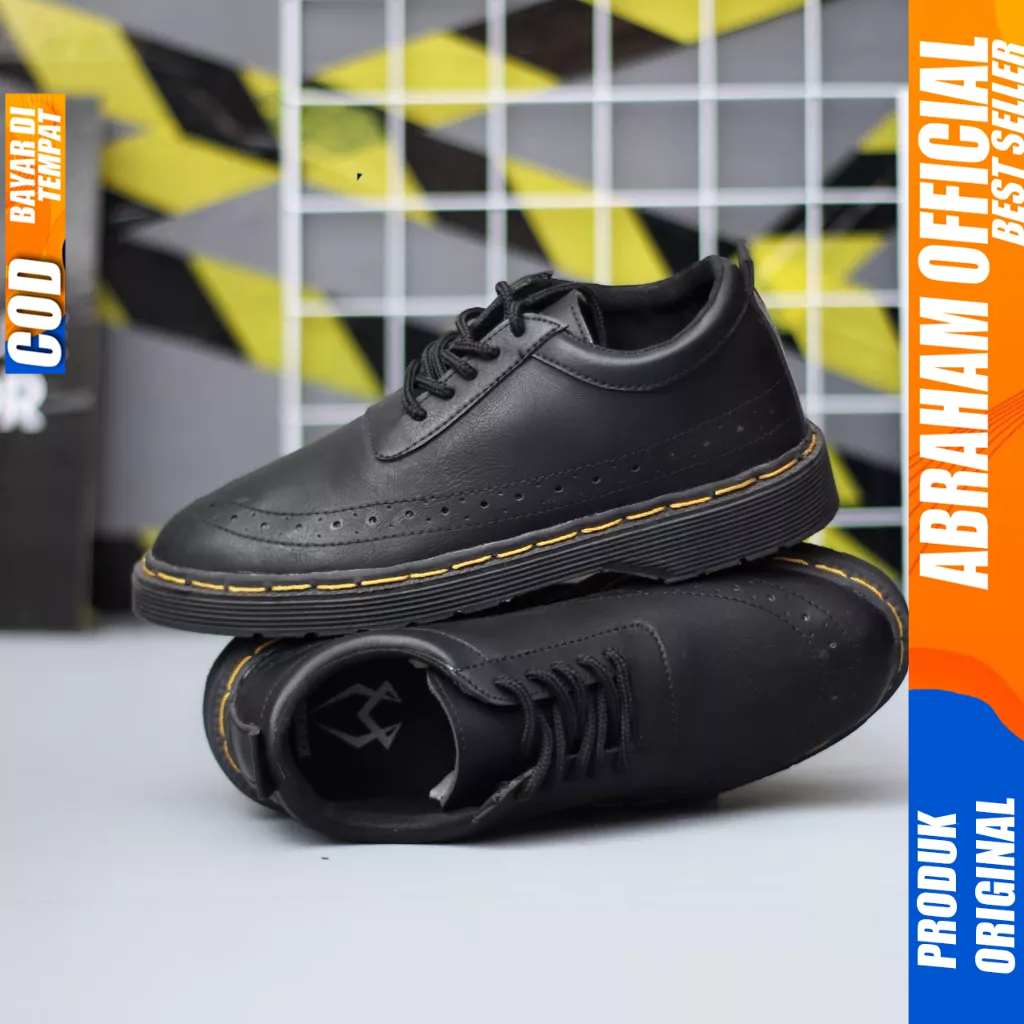 Sepatu Formal Pantofel Docmart Low Boots Hitam Kerja Pria