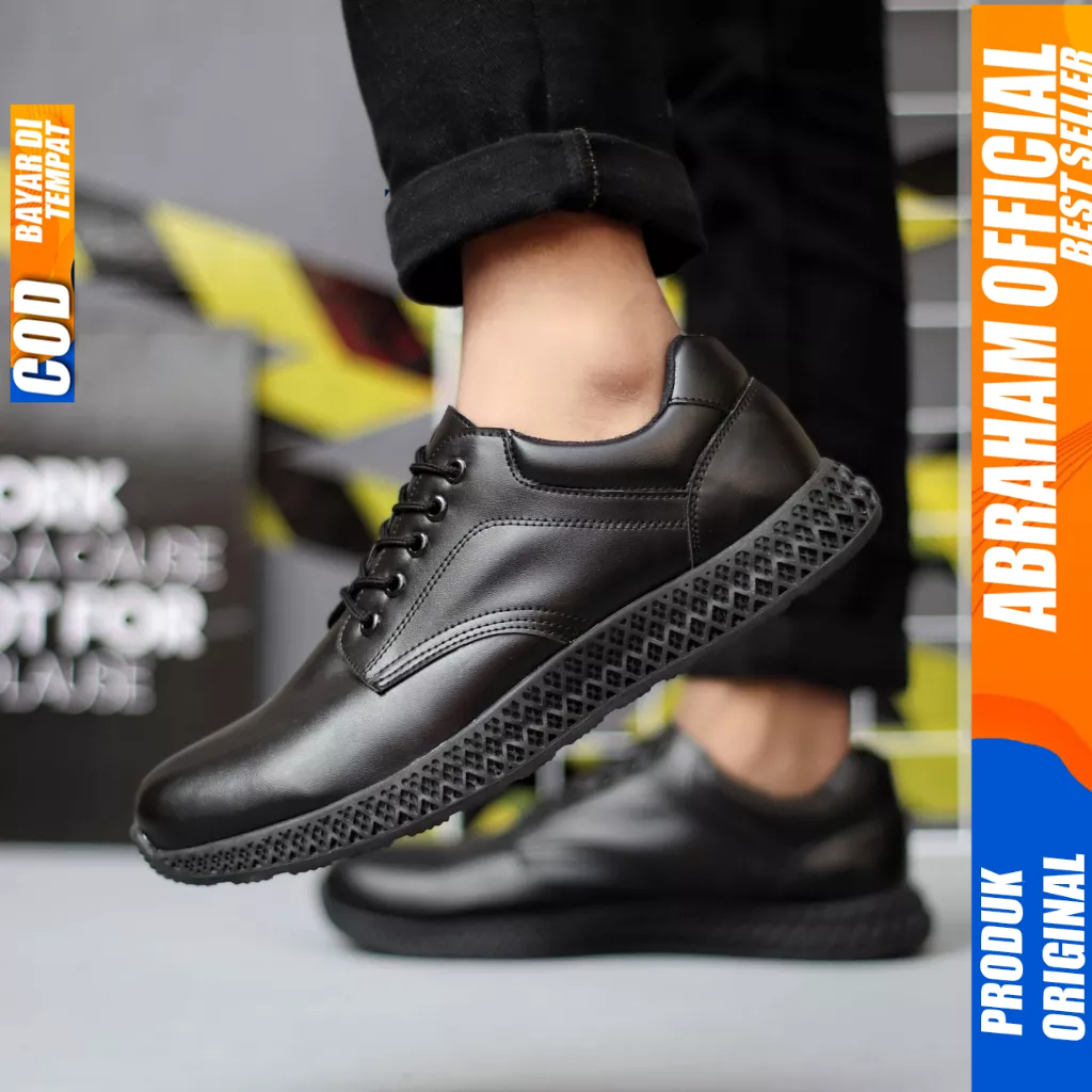 Sepatu Casual Sneakers Hitam Kasual Formal Pria