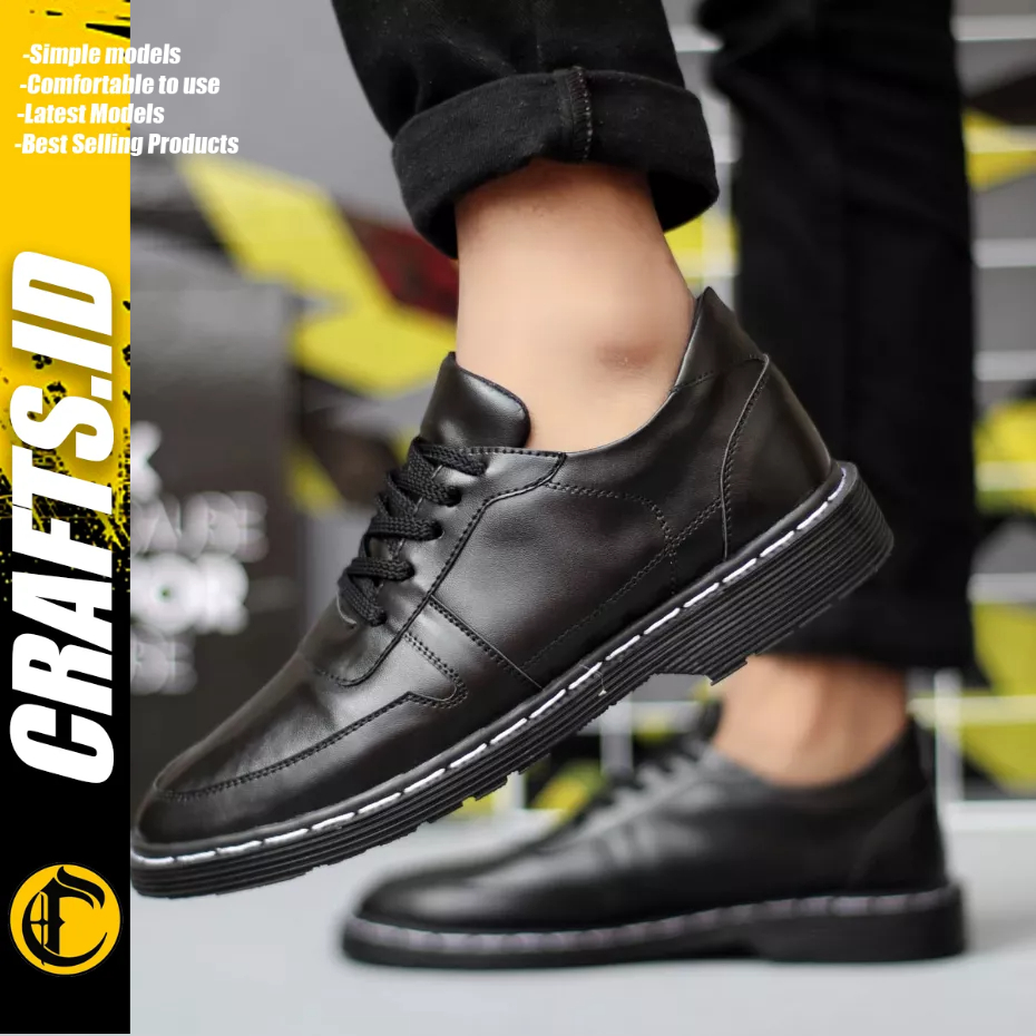 CRAFTS - Sepatu Formal Pantofel Docmart Hitam Pria