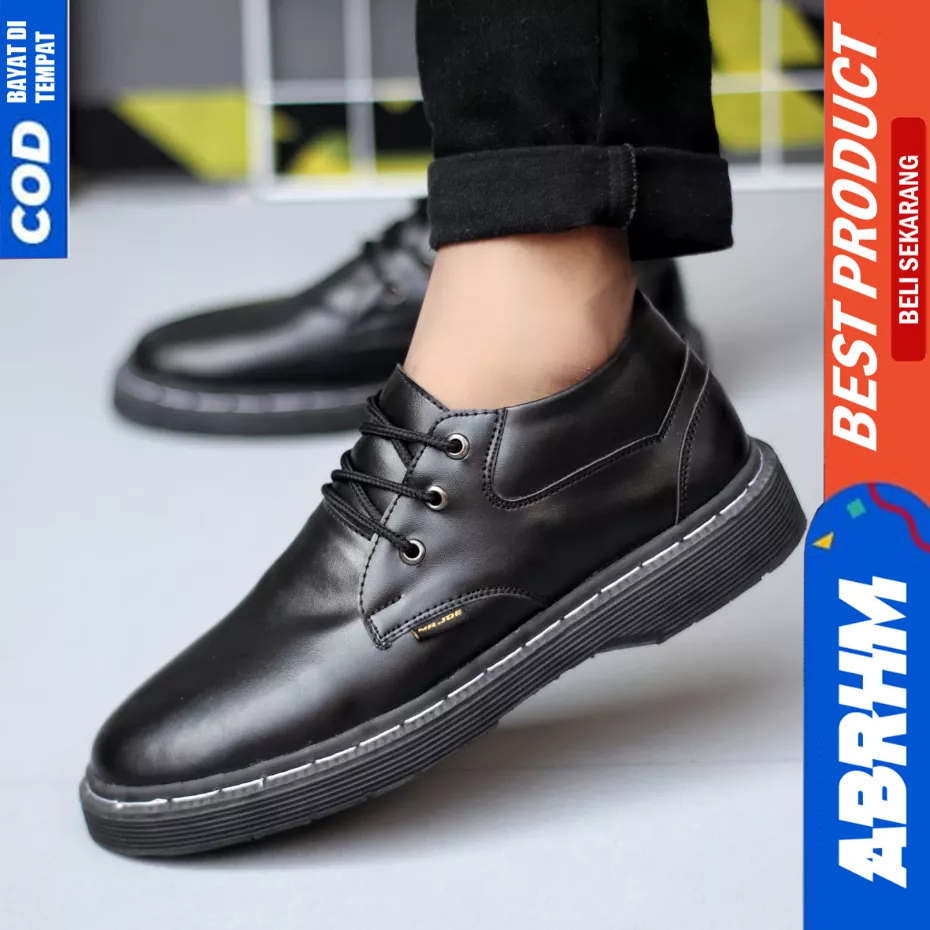 ABRHM Sepatu Formal Docmart Hitam Kerja Pantofel Pria