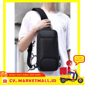 Tas Kurir Selempang Bahu Dada Samping Anti Pencurian kunci Dengan Port USB WEIXIER X311 - 7CFB0CBK