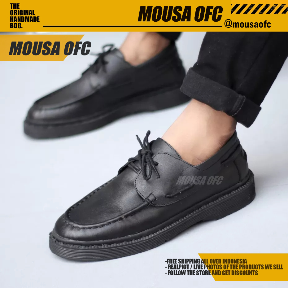 Sepatu Docmart Low Boots Hitam Tali Pria