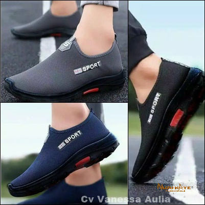 CUCI GUDANG NUZUKAYE - SEPATU SLIP ON PRIA CASUAL SPORT SIMPLE TANPA TALI KEKINIAN