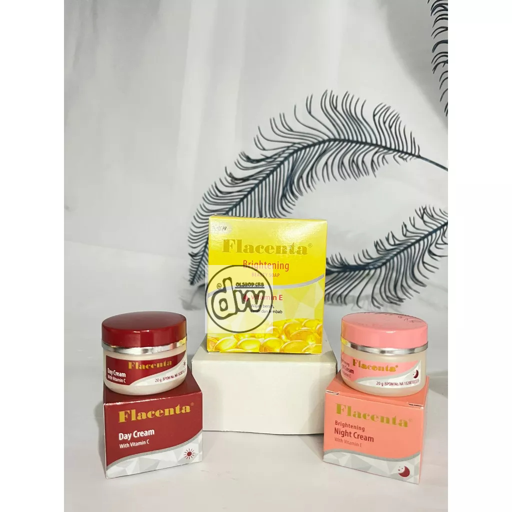 Paket Perawatan Wajah Placenta Cream Siang Malam dan Sabun Vit E 3in1