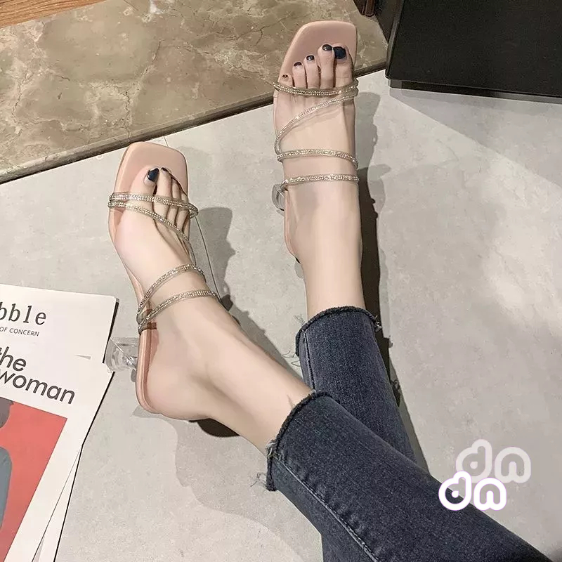 Amira 03 heels sandal wanita tali glitter silang stiletto heels 7 cm