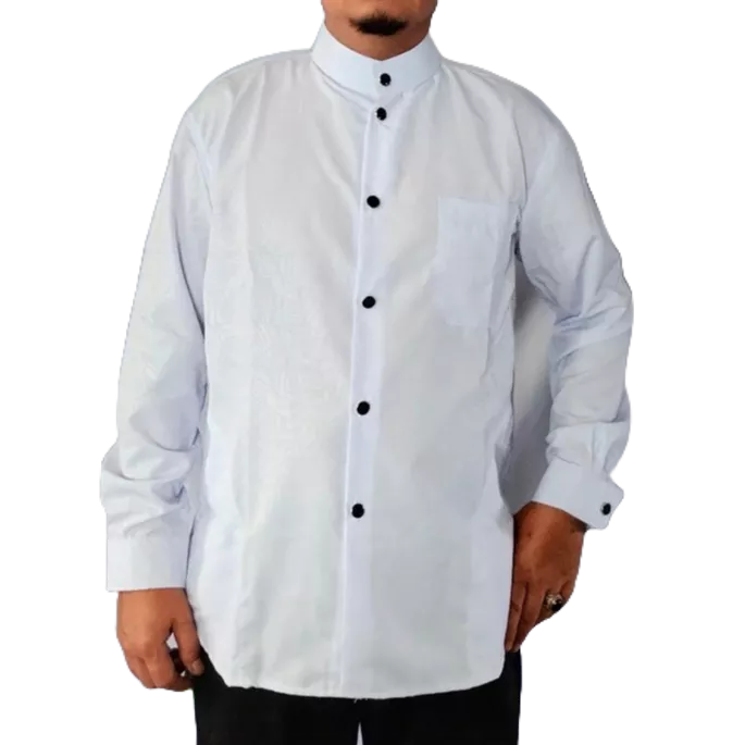 jasko polos baju kemko sulthon emboss lengan panjang tmbah manset kancing besi bulat