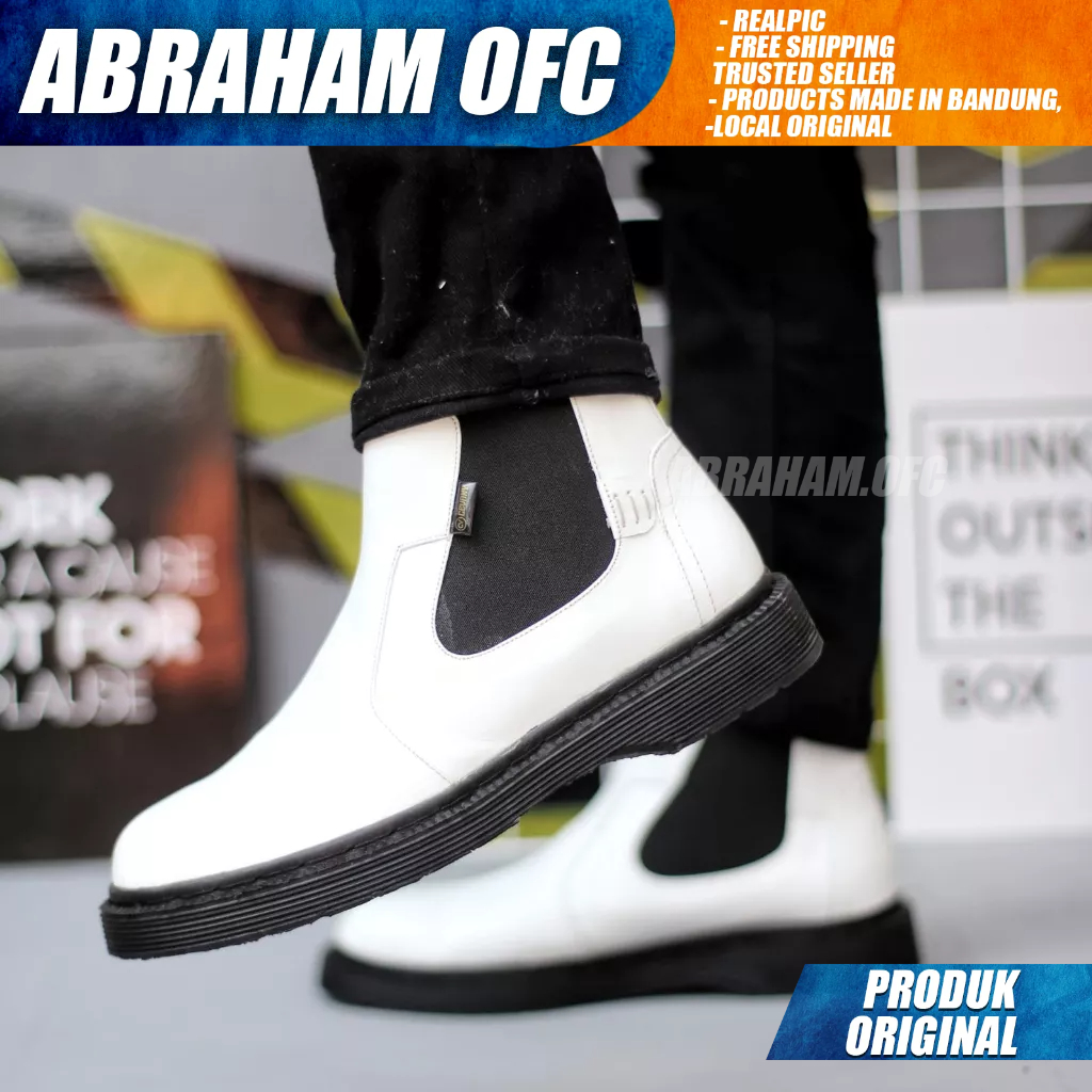 ABRAHAM Sepatu Boot Docmart Kulit Asli Casual Formal Pantofel Kerja Pria