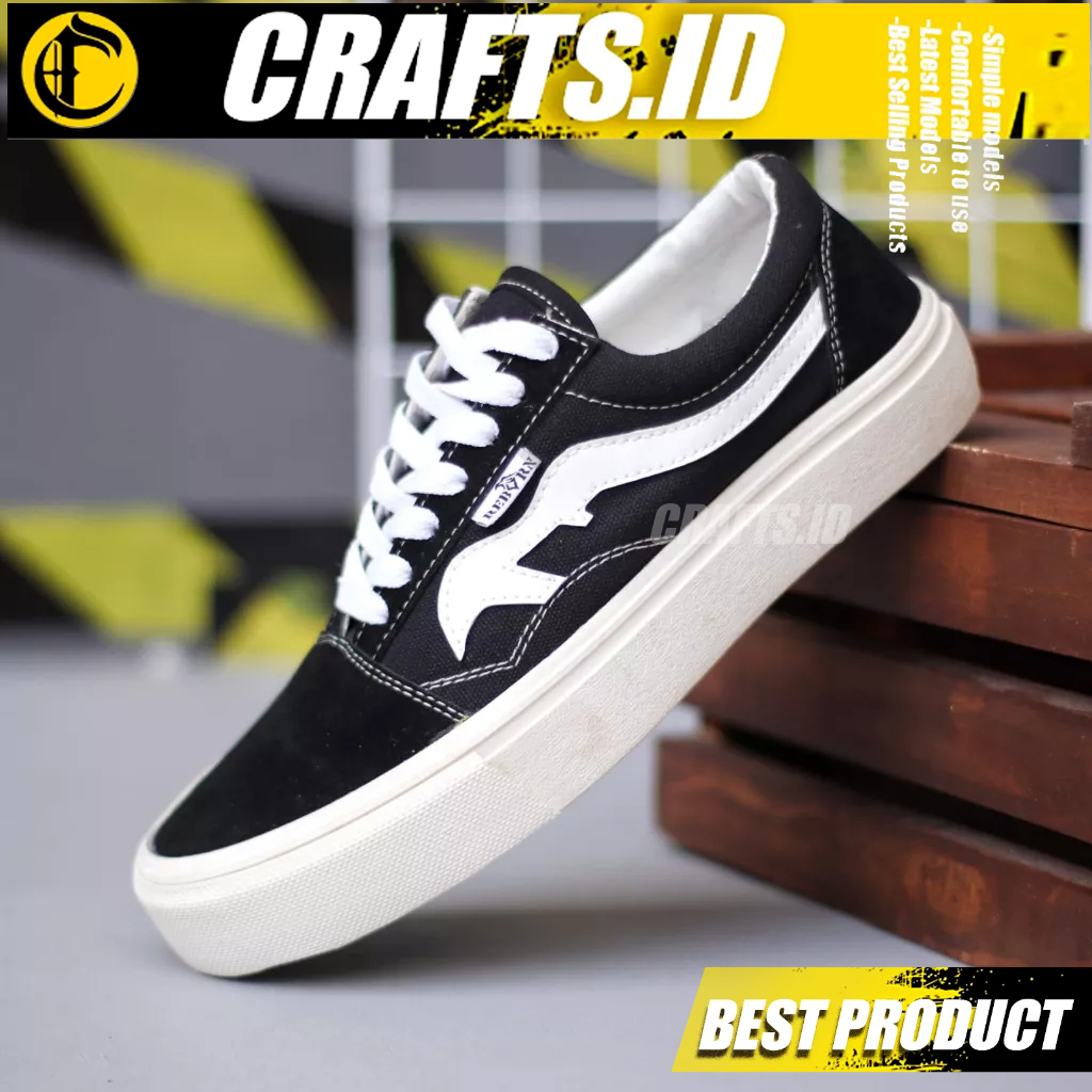 Crafts Sepatu Sneakers Sekolah Casual Hitam Pria