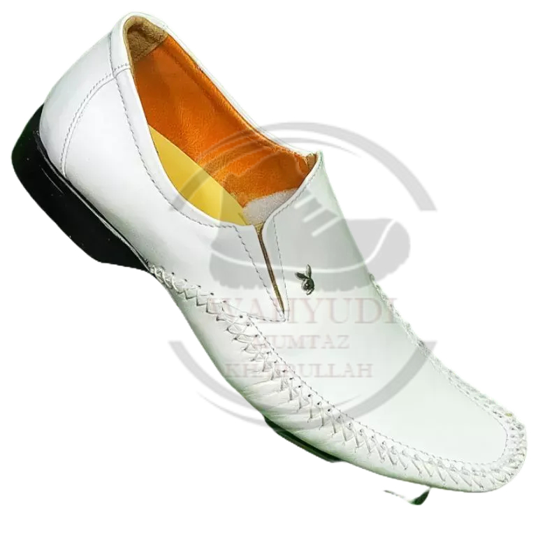 Sepatu pantopel pria sepatu playboy putih Sepatu formal pria Sepatu pantofel putih sepatu pria kulit